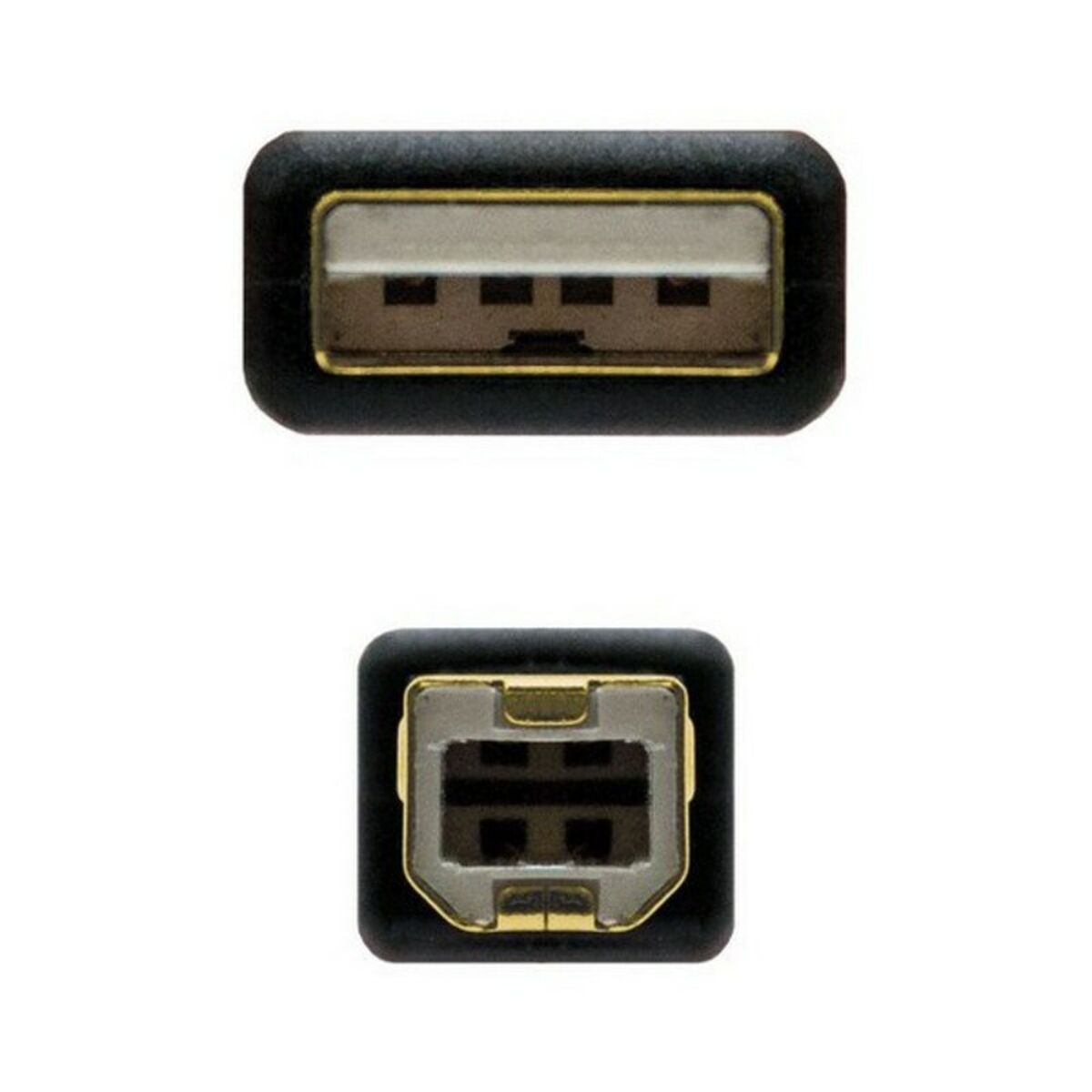 Cavo USB 2.0 A con USB B NANOCABLE 10.01.120 Nero 3 S0224382_1
