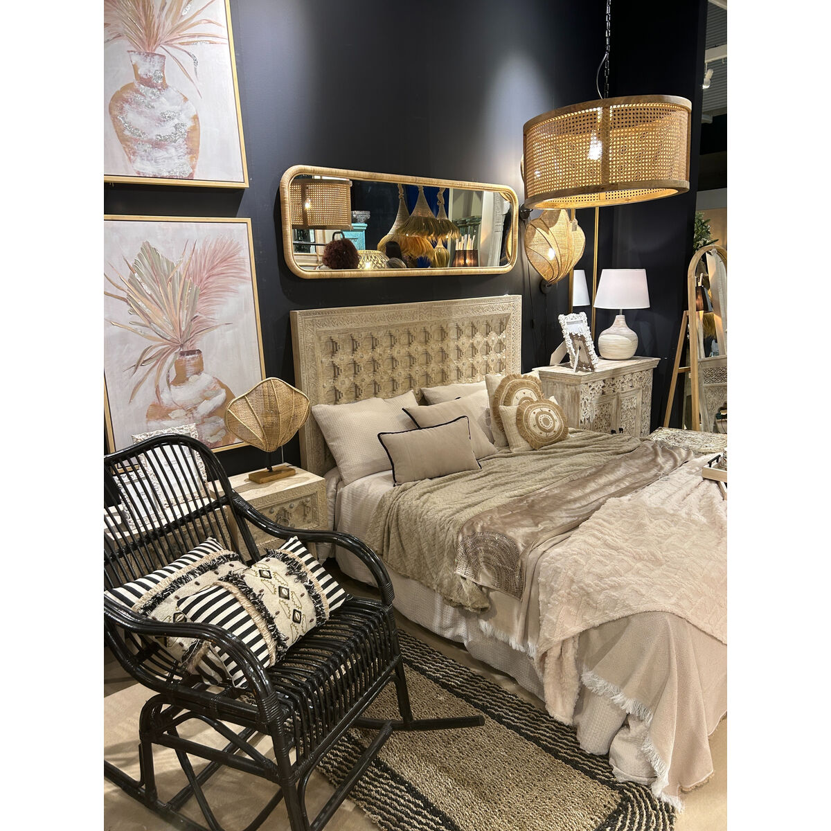 Lampada da tavolo Romimex Naturale Rattan 30 x 30 x 15 cm 3 D1618749_1