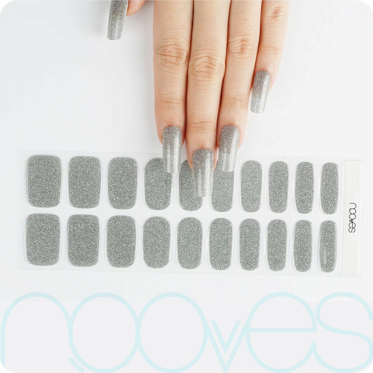 Gel Nail Foils Nooves Glitter grey (20 Unità) 4 S05120368_2
