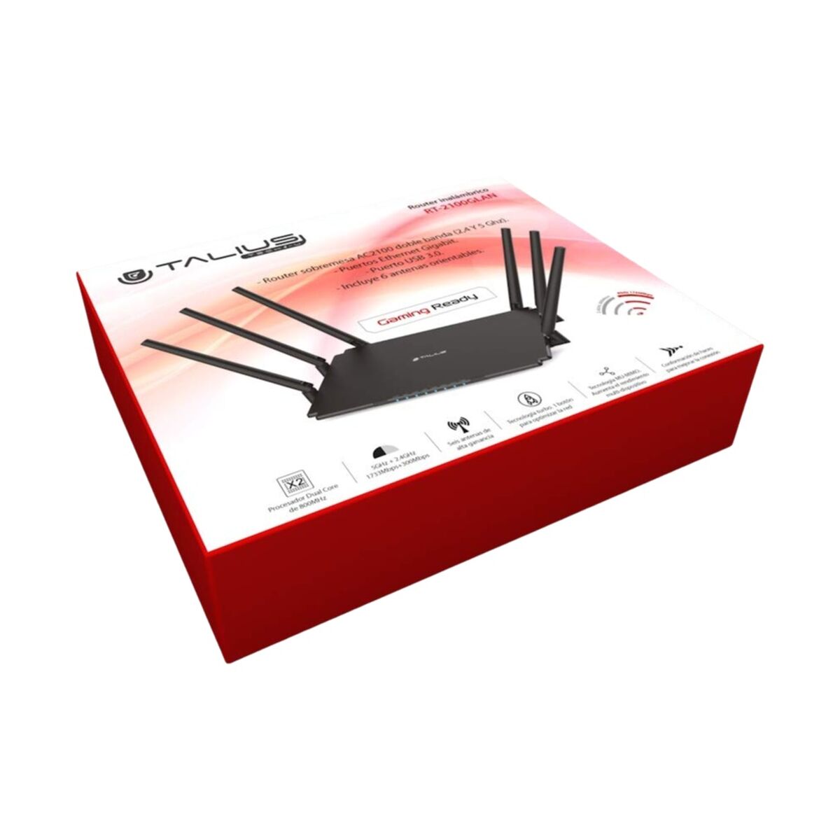 Router Talius RT2100GLAN Nero USB RJ45 Ethernet LAN USB 3.2 USB x 3 Wi-Fi 3 M0518291_1