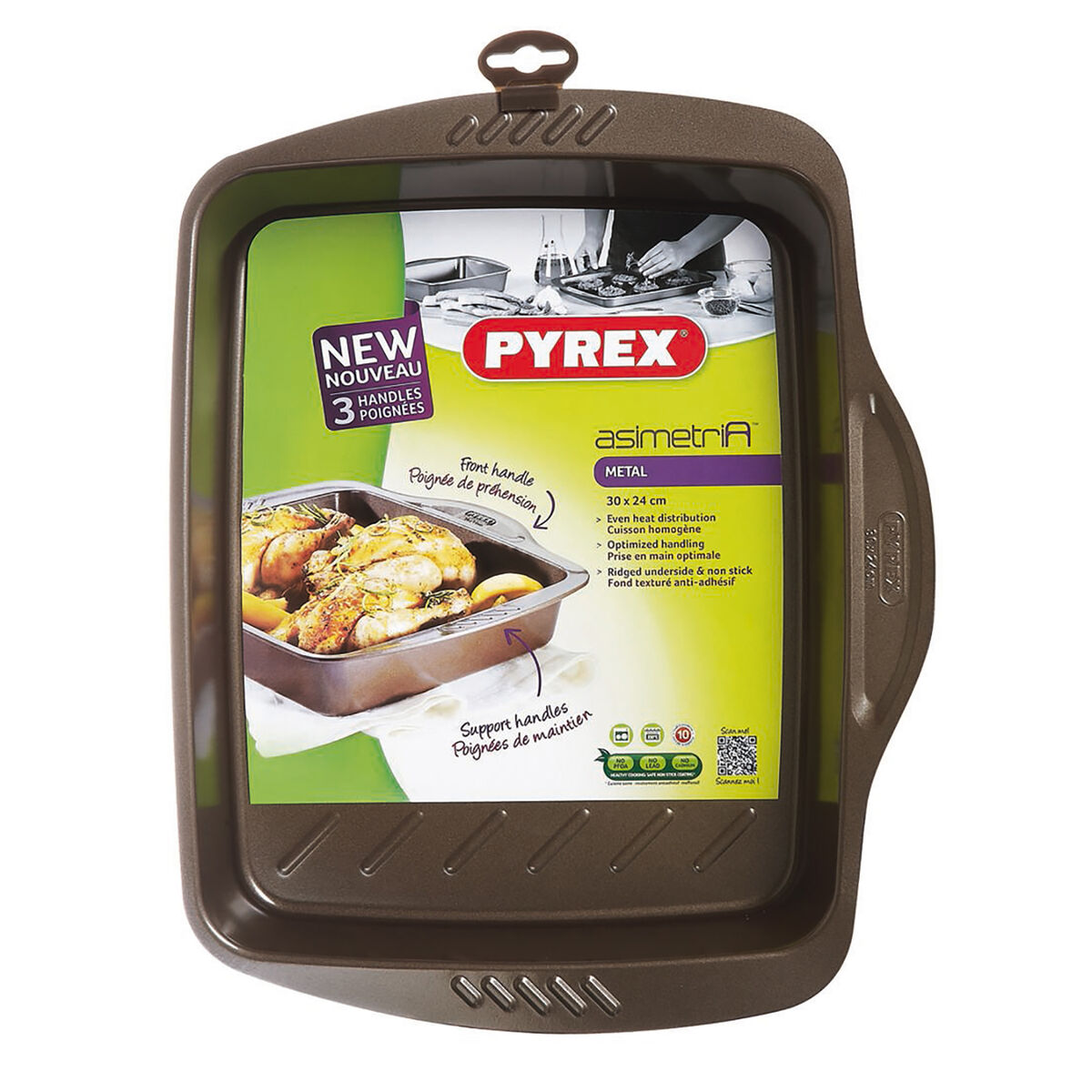 Pirofila da Forno Pyrex Asimetria Rettangolare Metallo 30 x 24 cm (6 Unità) 3 S2706958_1