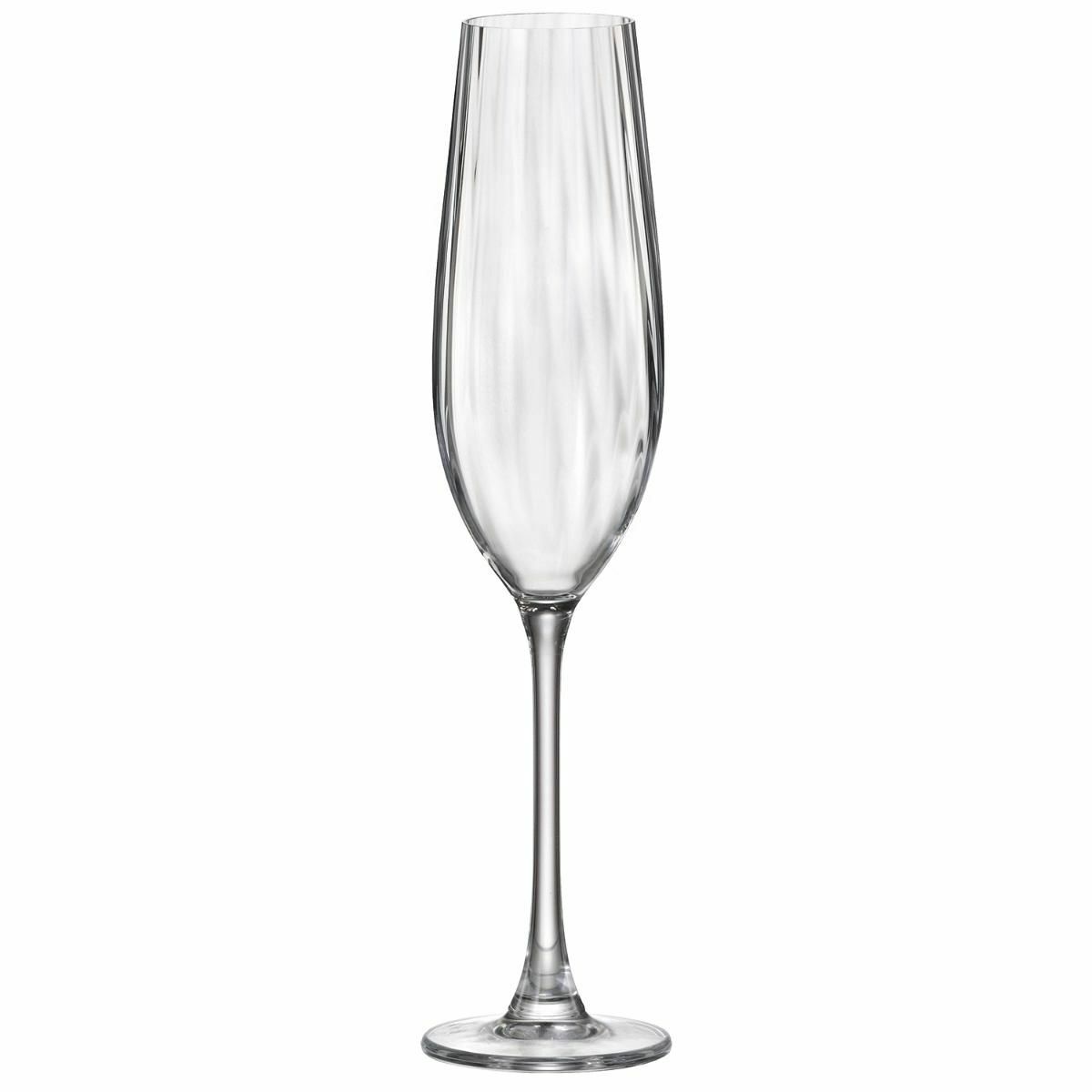 Calice da champagne Bohemia Crystal Optic Trasparente Vetro 260 ml (6 Unità) 3 S2710405_1