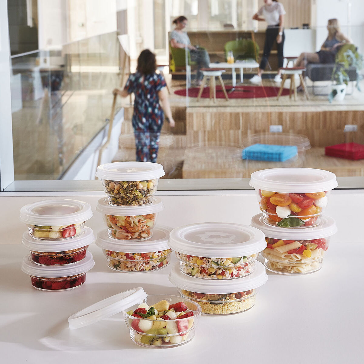 Porta Pranzo Rotondo con Coperchio Arcoroc So Urban Bicolore Vetro 1,1 L (12 Unità) 5 S2711242_3