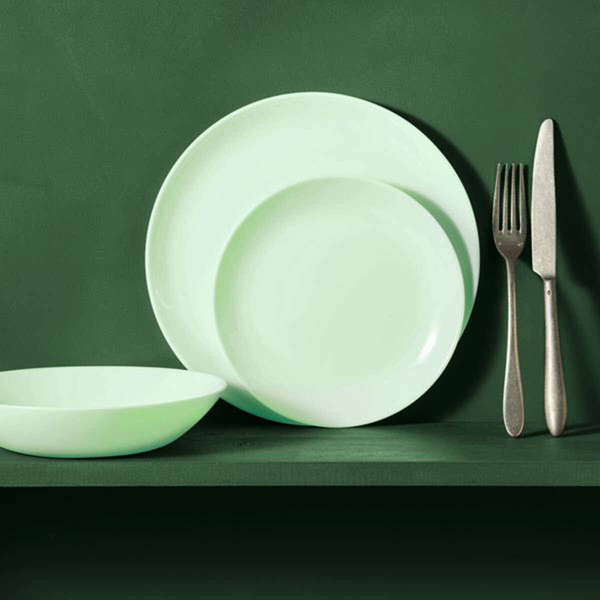 Piatto da pranzo Luminarc Diwali Paradise Verde Vetro 25 cm (24 Unità) 4 S2711705_2