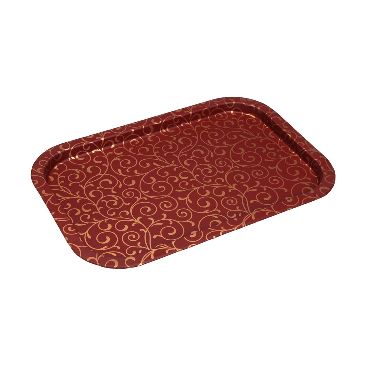 Vassoio Versa Serpentine Rosso Metallo 32 x 1,5 x 34 cm 3 S3413407_1