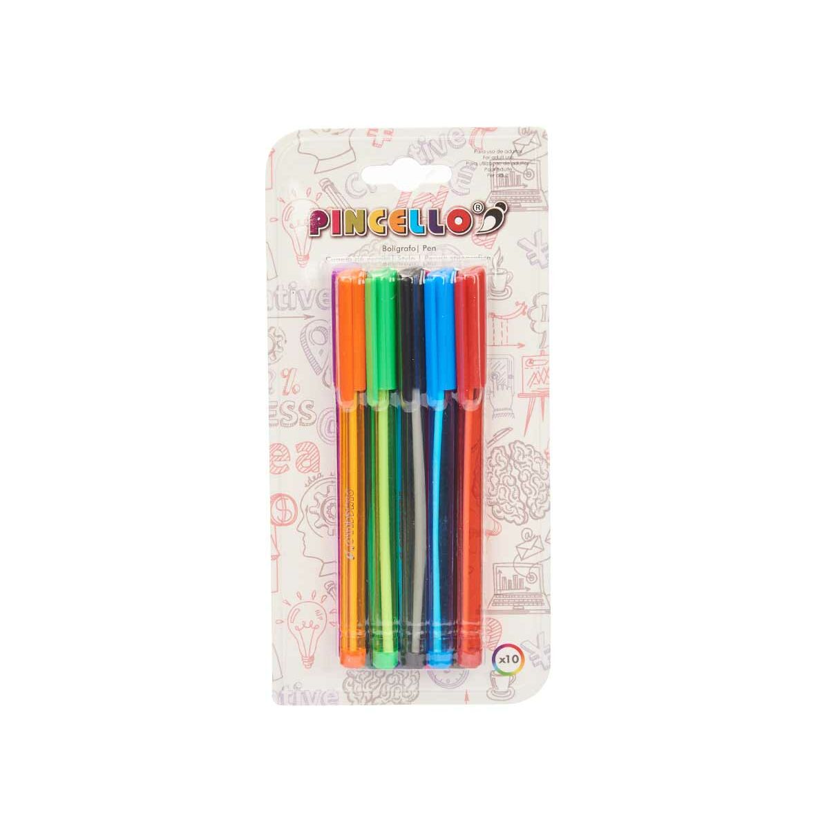 Set di Penne Pincello 494 Azzurro Rosso Verde Multicolore Arancio (12 Unità) 4 S3630113_2