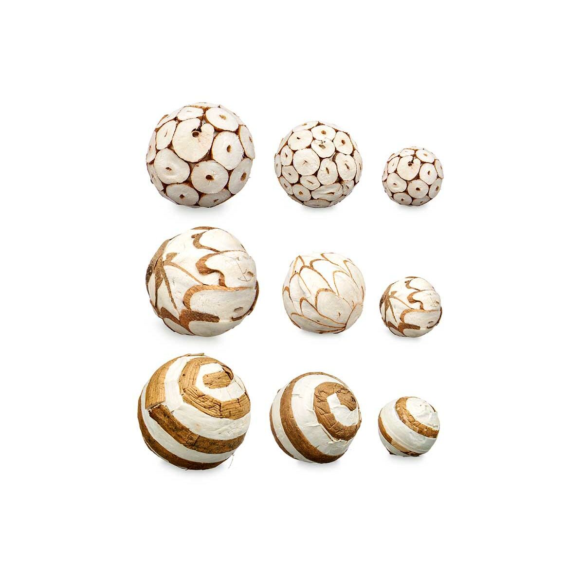 Set di palline decorative Bianco Marrone (12 Unità) 3 S3631322_1