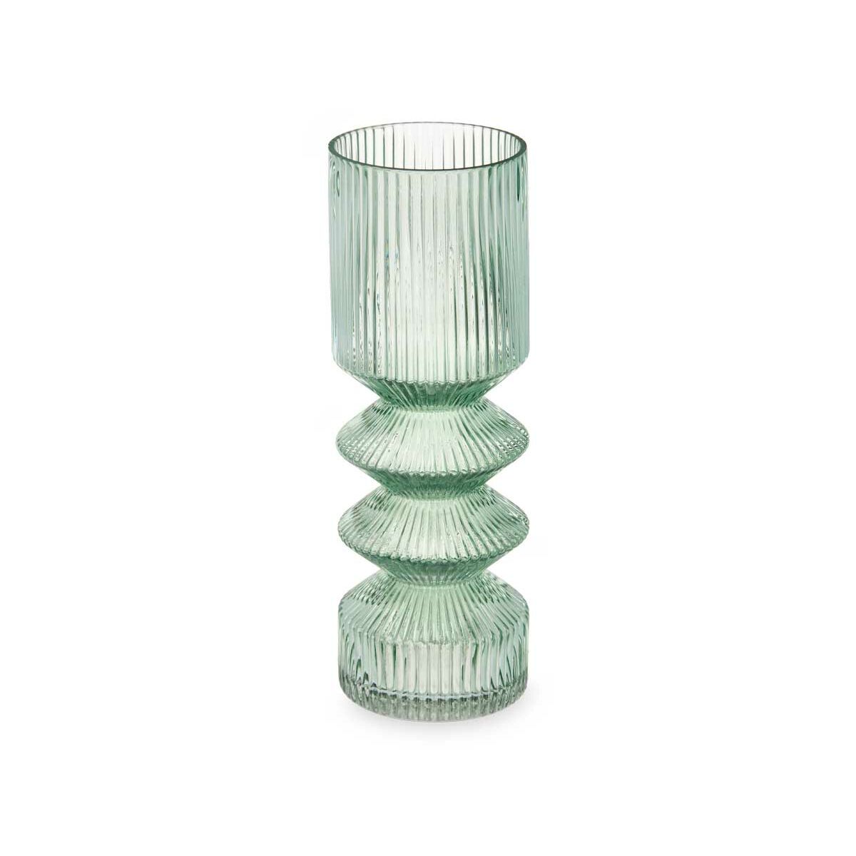 Vaso Righe Verde Cristallo 8 x 23 x 8 cm (8 Unità) 3 S3631704_1