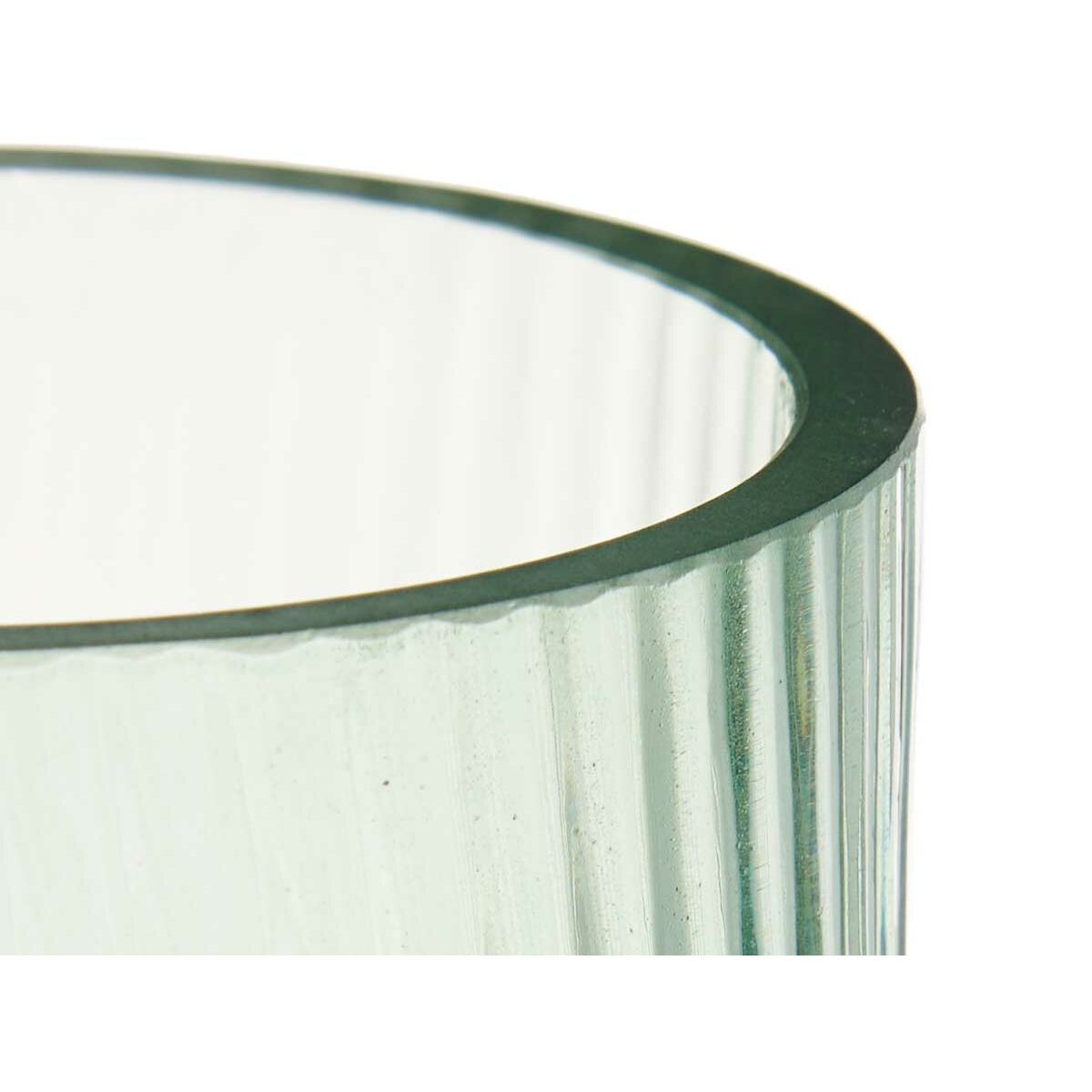 Vaso Righe Verde Cristallo 9,5 x 16,5 x 9,5 cm (8 Unità) 3 S3631712_1