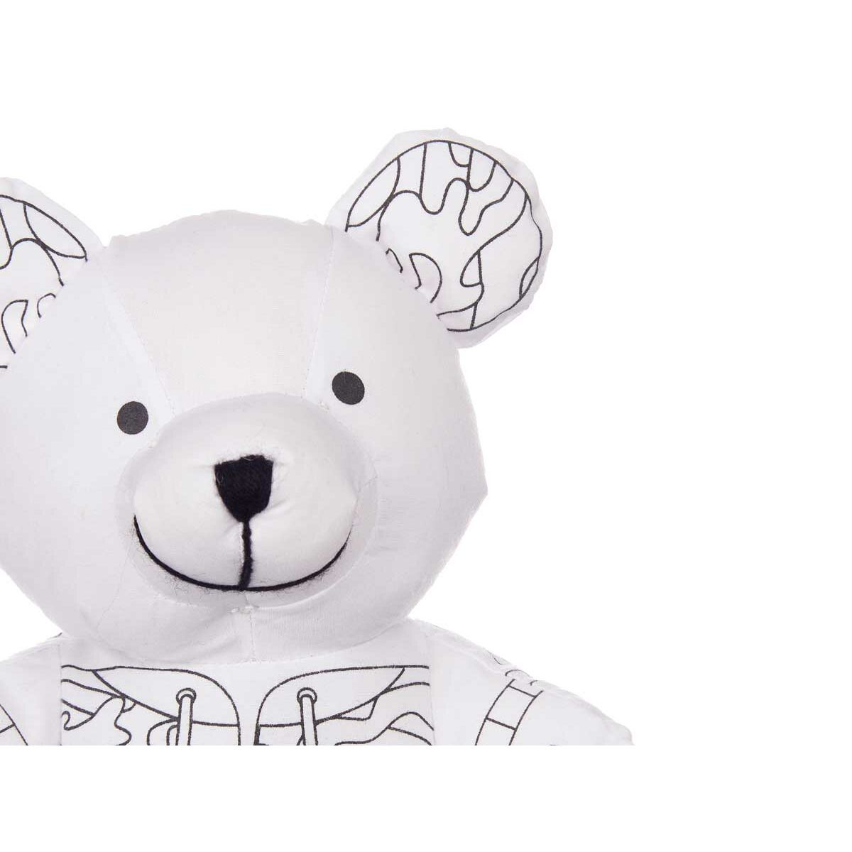 Peluche da Colorare Pincello ST339 Bianco Nero Stoffa 17 x 21 x 12 cm Orso (8 Unità) 5 S3632471_3