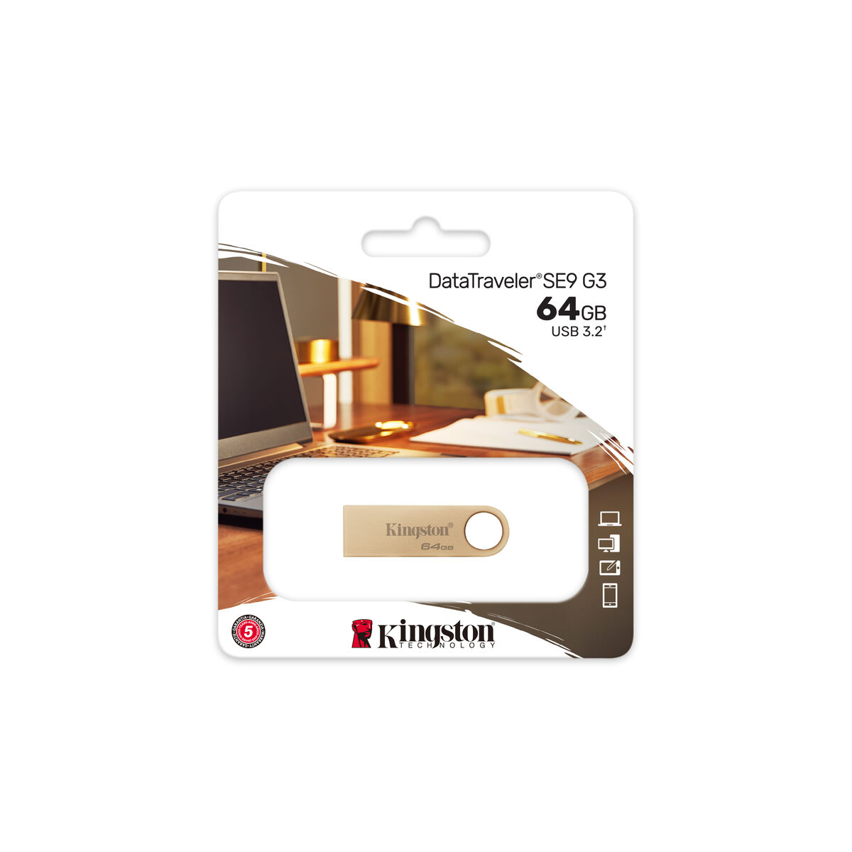 Memoria USB Kingston DTSE9G3/64GB 64 GB Dorato 3 S55263270_1