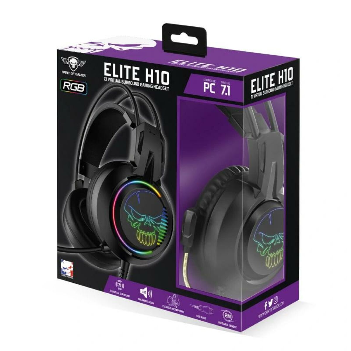 Auricolari con Microfono Spirit of Gamer Elite H10 Nero 5 S0238050_3