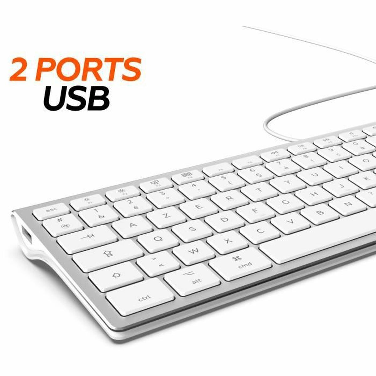 Tastiera Mobility Lab Bianco Argentato Mac OS AZERTY 3 S7134109_1