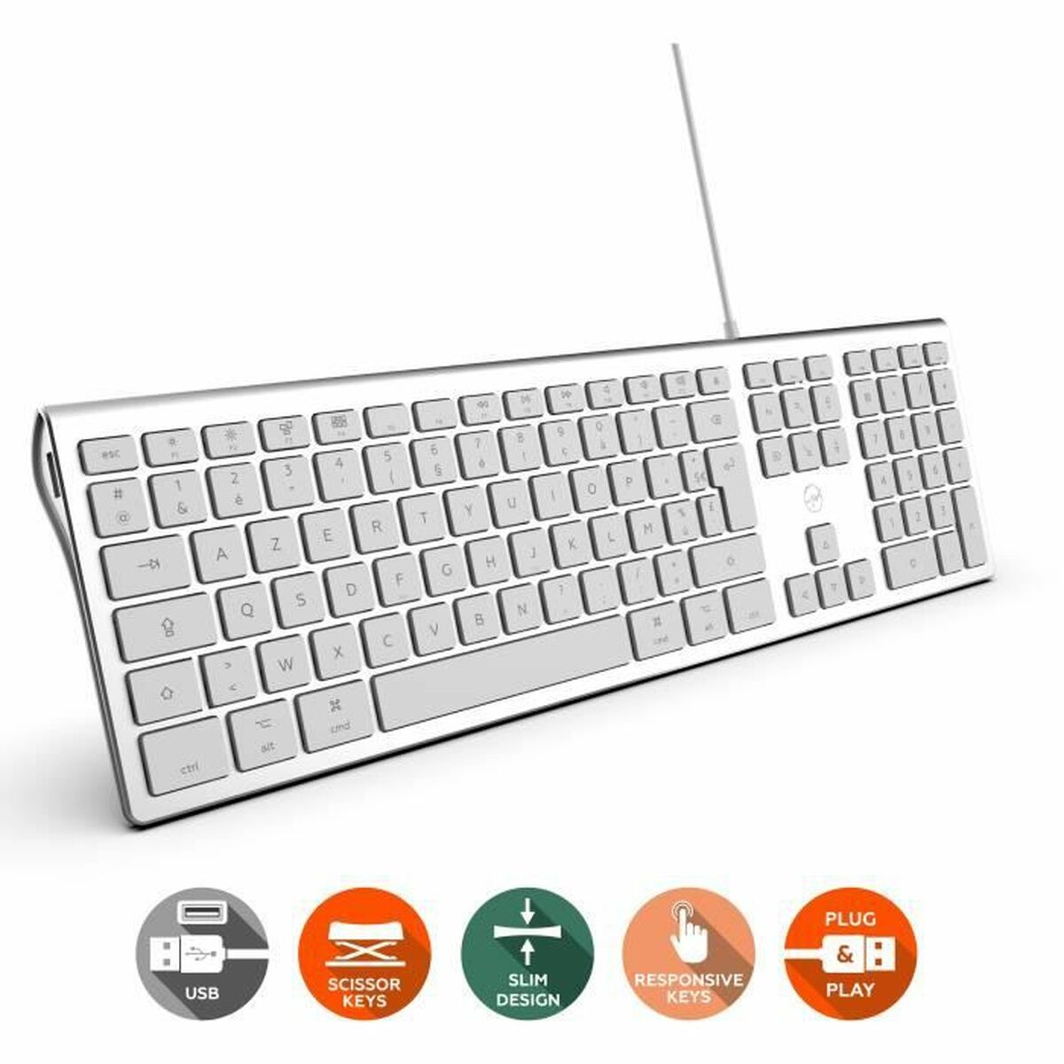 Tastiera Mobility Lab Bianco Argentato Mac OS AZERTY 4 S7134109_2