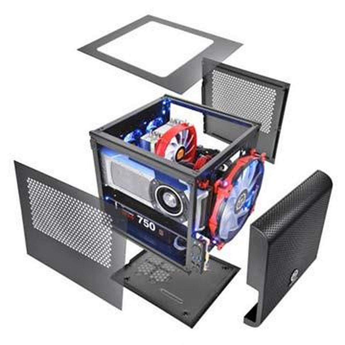 Case computer desktop ATX THERMALTAKE Core V1 Nero 8 S9144137_6