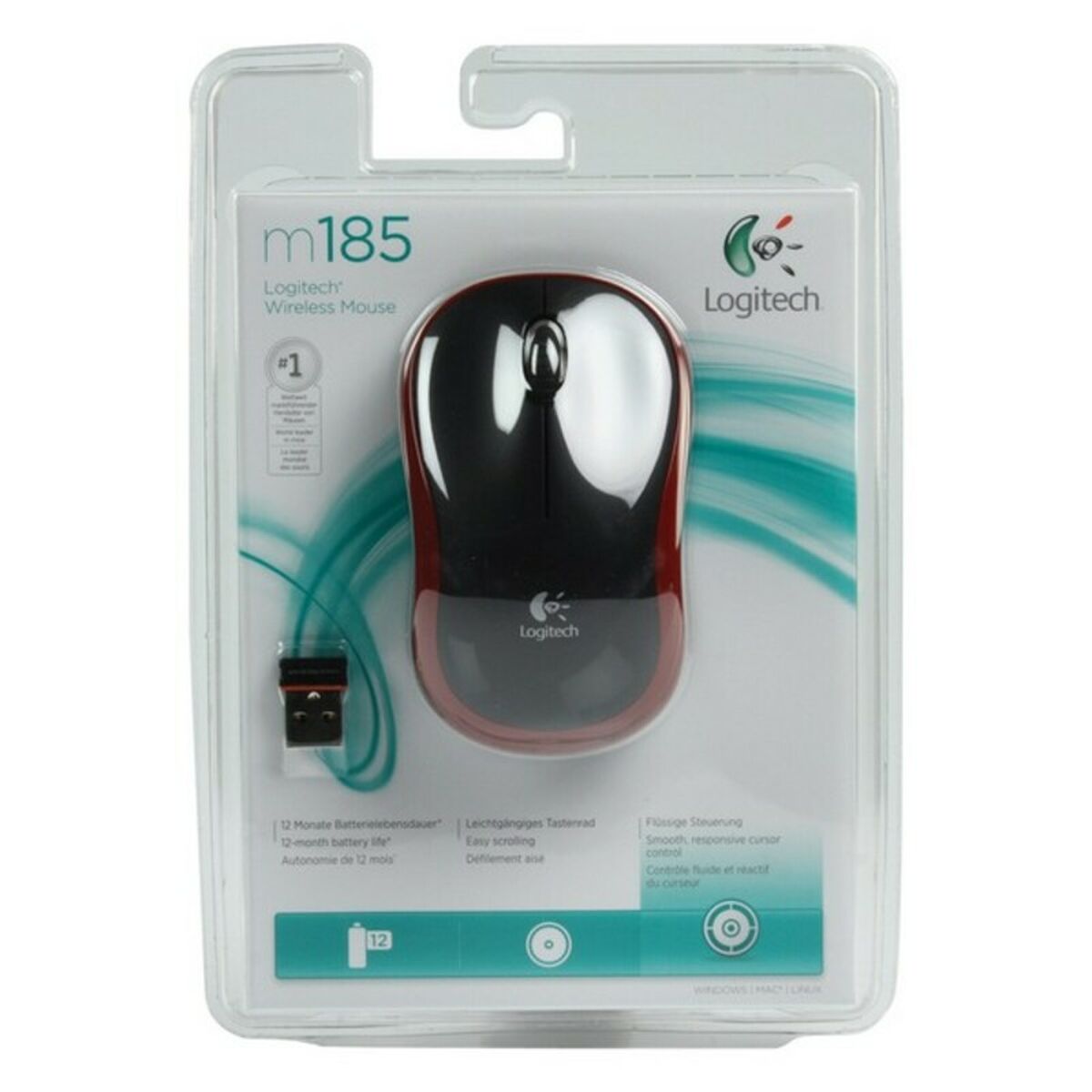 Mouse Ottico Wireless Logitech 910-002237 1000 dpi Rosso 4 S55080743_2