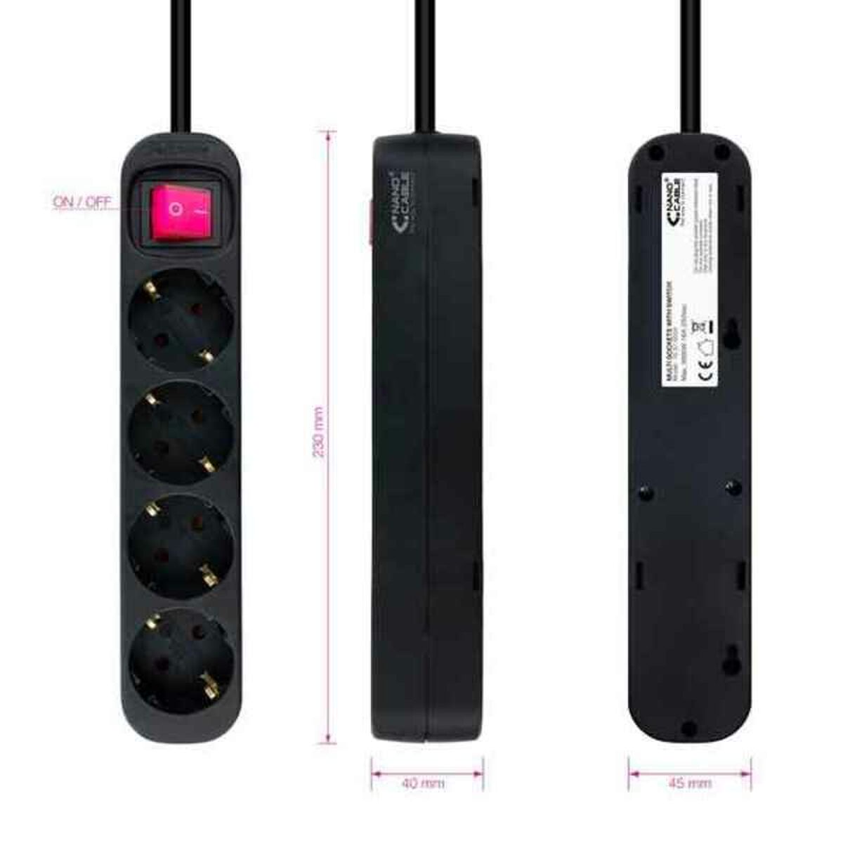 Ciabatta Multipresa NANOCABLE 10.37.0004-BK 2 S0230826_0