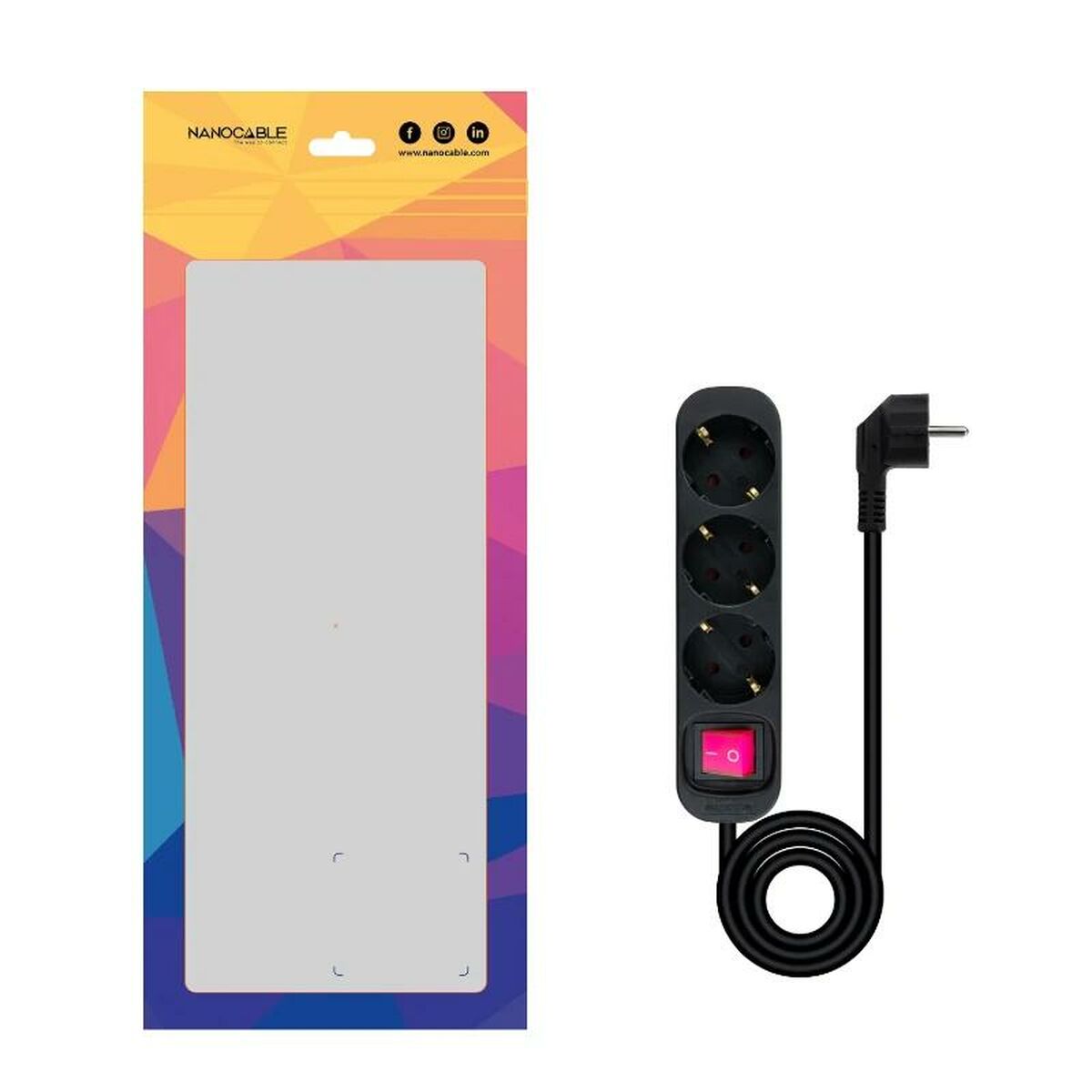 Ciabatta Multipresa NANOCABLE 10.38.0003-BK 3680 W 250 V 1,4 m 4 S0239007_2