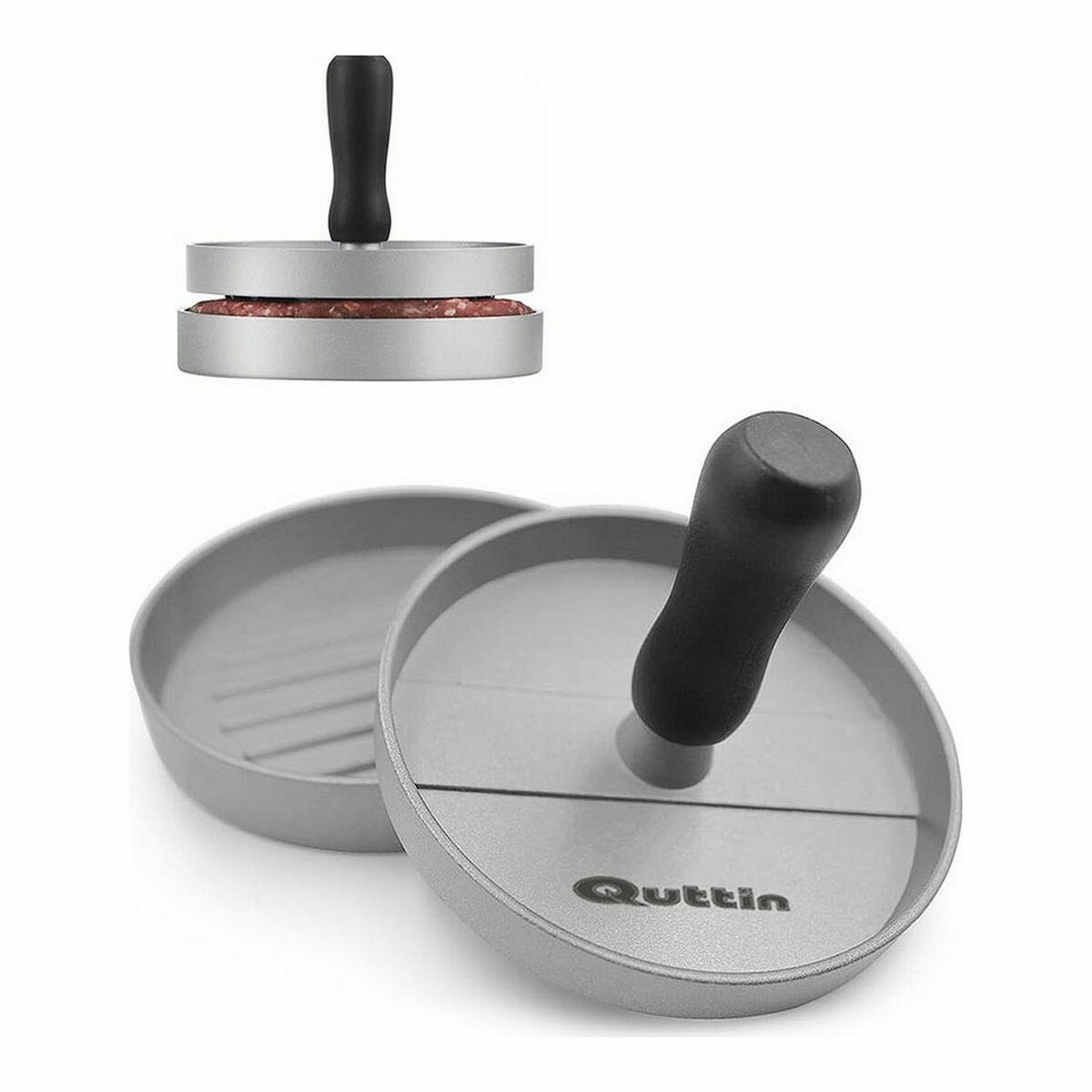 Pressa per Hamburger Quttin Metallo Argentato 12 x 9 cm 4 S2229875_2