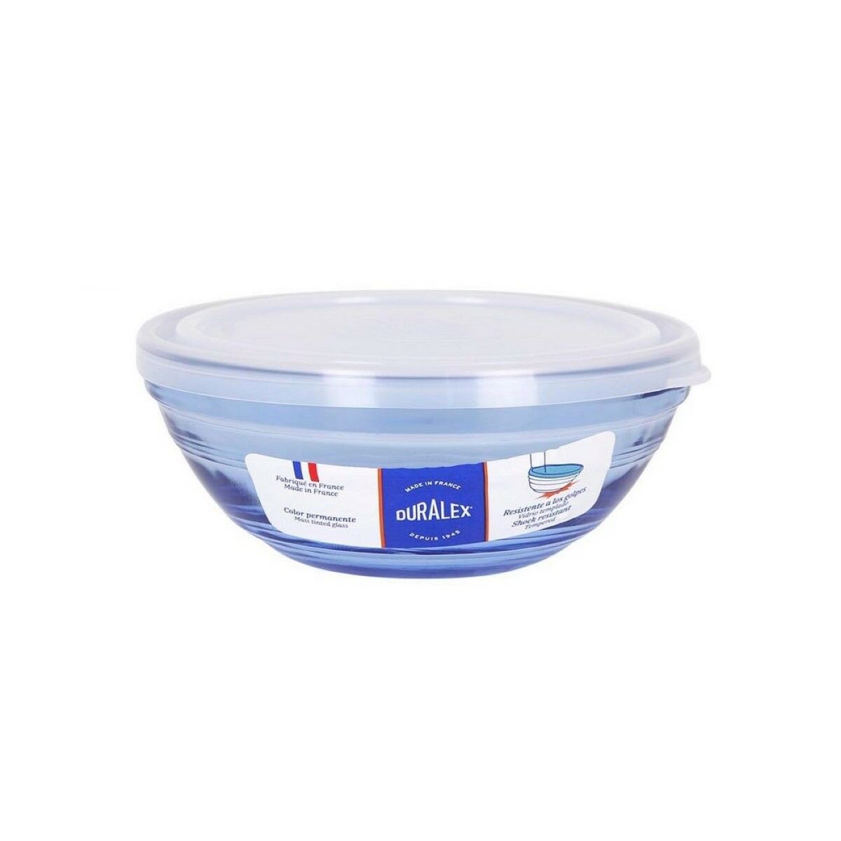 Porta Pranzo Rotondo con Coperchio Duralex Cristallo Azzurro Ø 14 cm (16 Unità) 3 S2226513_1