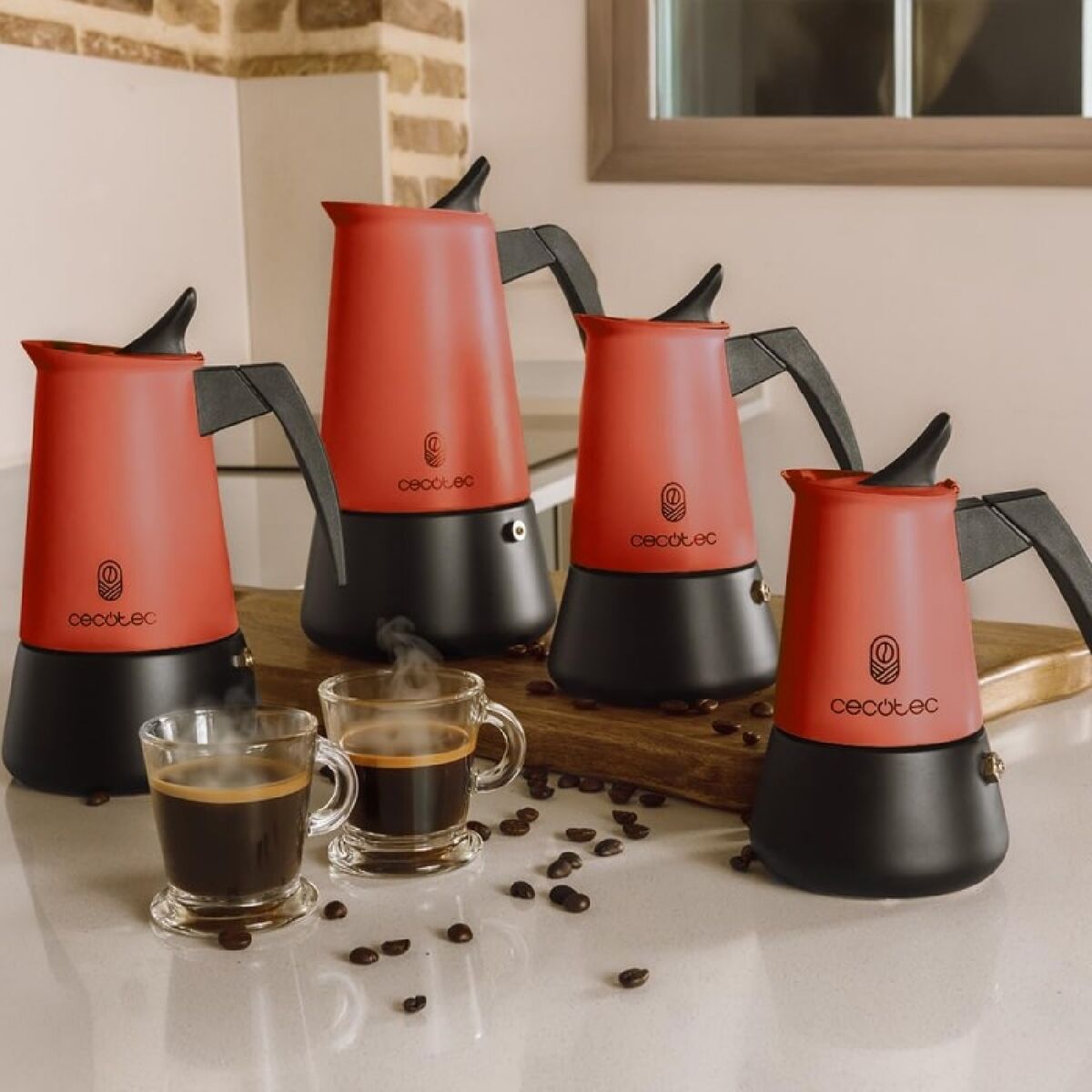 Caffettiera Italiana Cecotec Piccolina 900 Rosso Acciaio inossidabile 10 Tazze 450 ml 4 V1709593_2