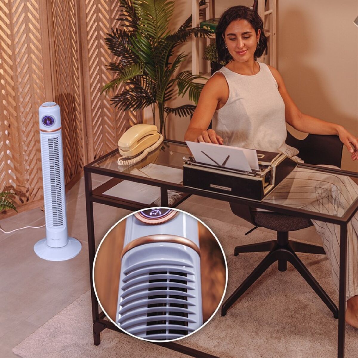 Ventilatore a Torre Cecotec EnergySilence 1090 Skyline Retro Smart Azzurro Chiaro 40 W 5 V1709025_3