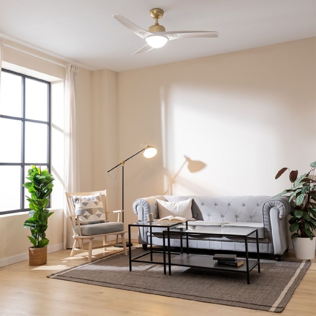 Ventilatore da Soffitto con Luce Cecotec Aero 560 Bianco Dorato 18 W 60 W 5 V1709175_3