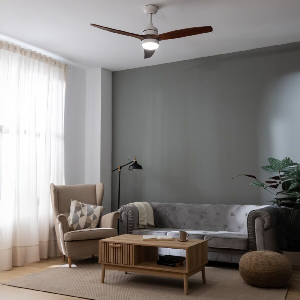 Ventilatore da Soffitto con Luce Cecotec EnergySilence Aero 5275 Bianco 18 W 40 W Legno 4 V1709186_2