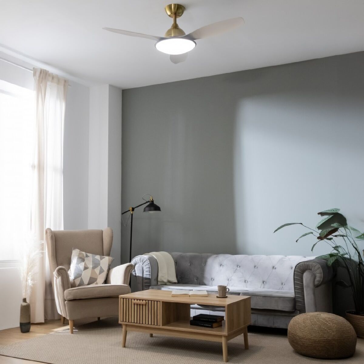 Ventilatore da Soffitto con Luce Cecotec EnergySilence 4800 Bianco Dorato 36 W 4 V1709190_2