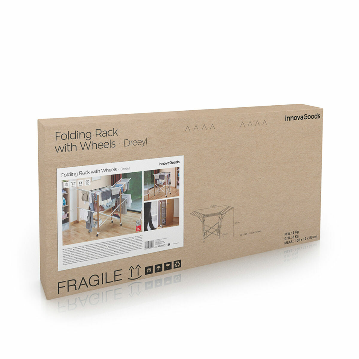 Stendibancheria Verticale Pieghevole con Ruote Dreeyl InnovaGoods 38 sbarre 13 V0103814_11