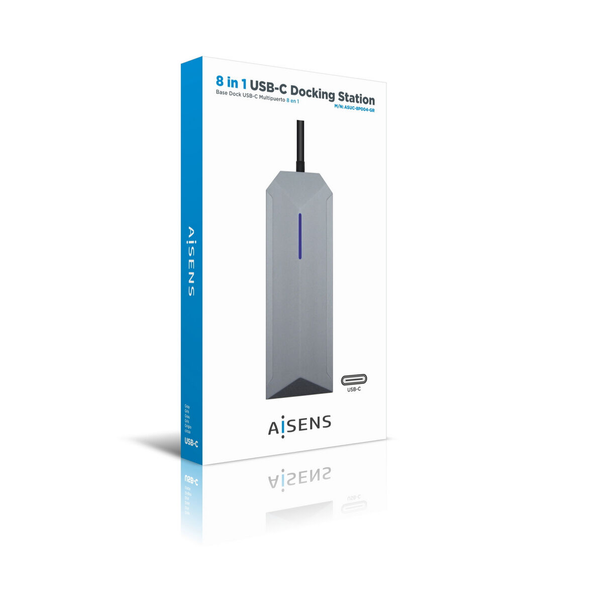 Hub USB Aisens ASUC-8P004-GR 4K Ultra HD Nero Grigio 7 S8423785_5