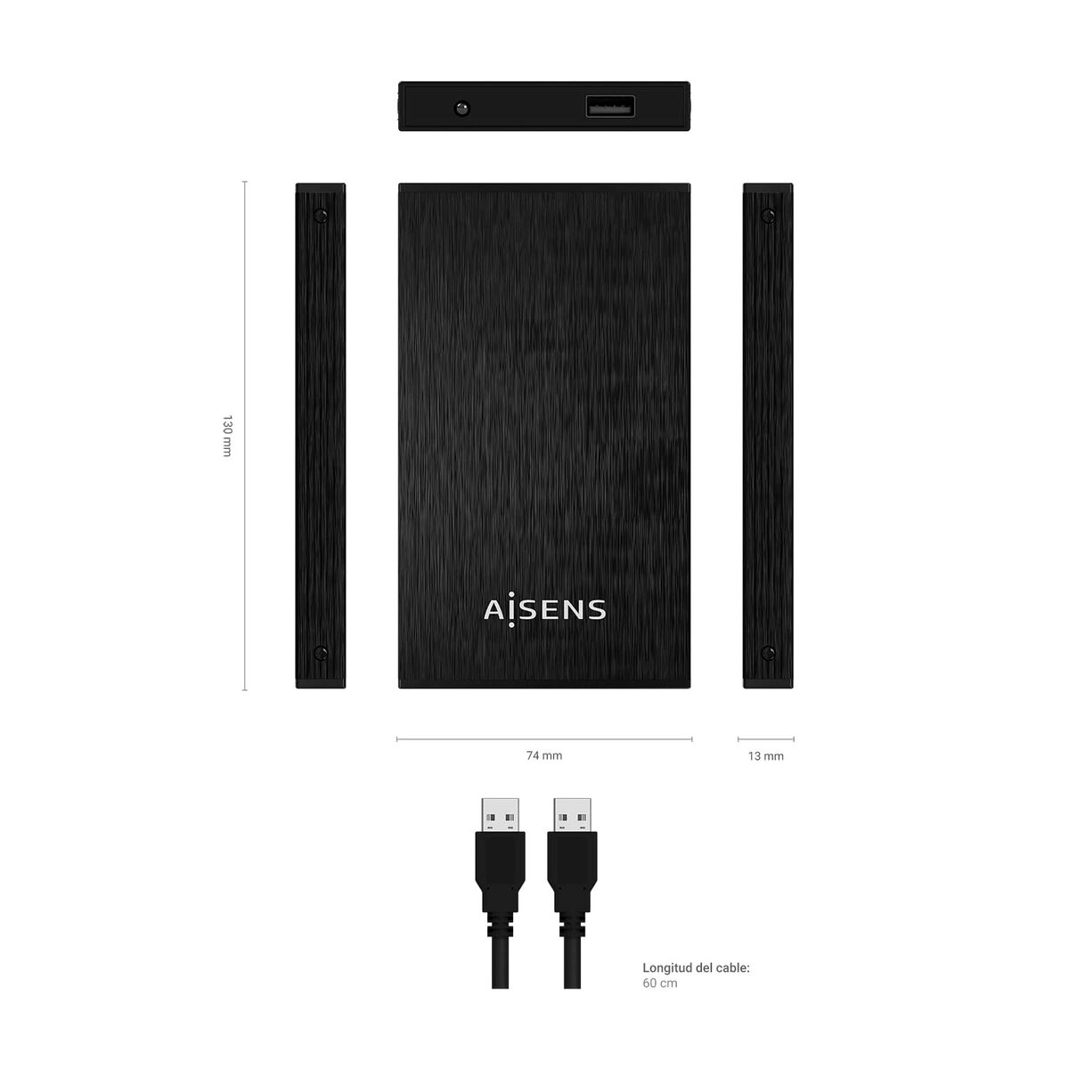 Involucro per Hard Disk Aisens ASE-2523B Nero 2,5" 5 S8423897_3