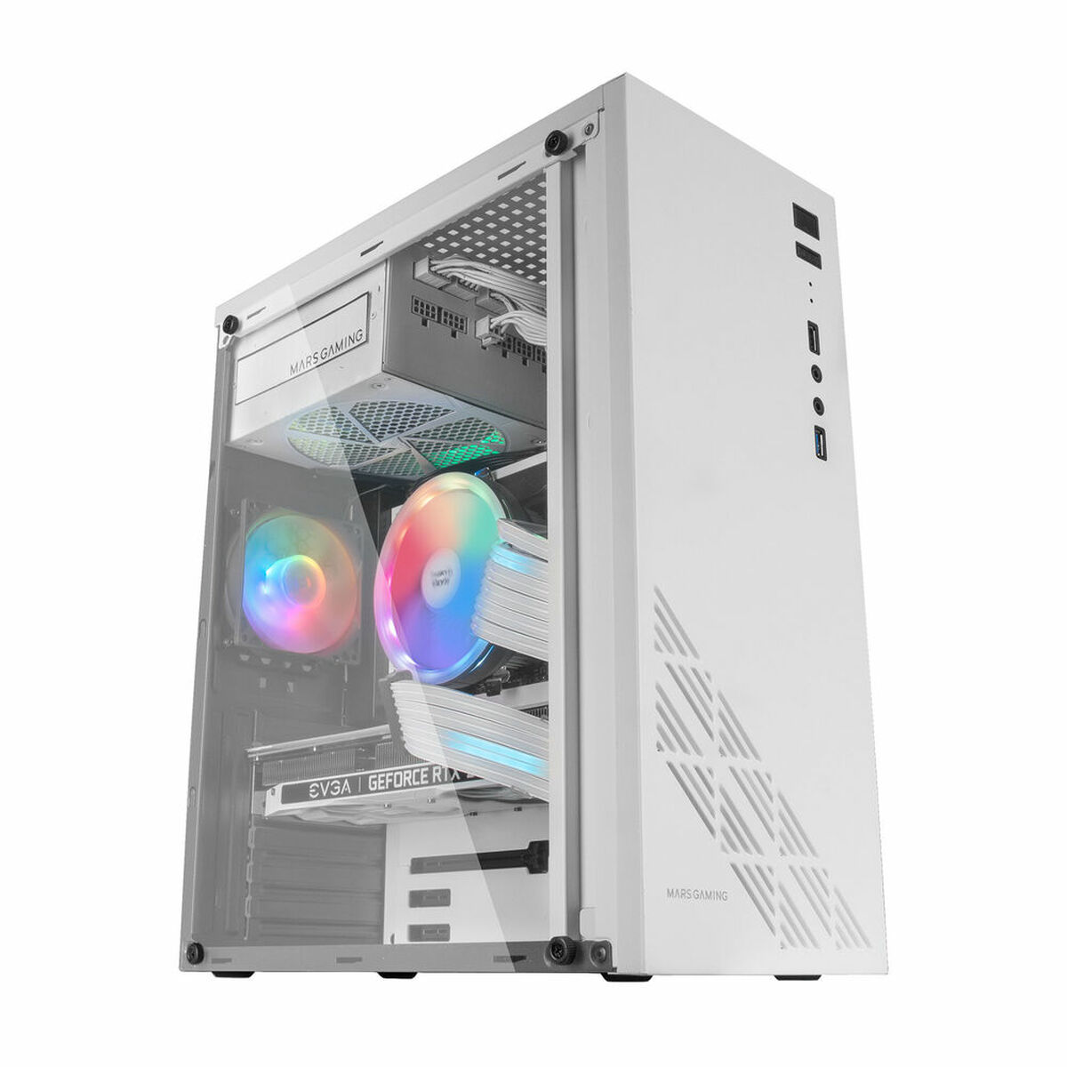Case computer desktop ATX Mars Gaming MC100W ATX LED RGB Bianco 4 S0232859_2