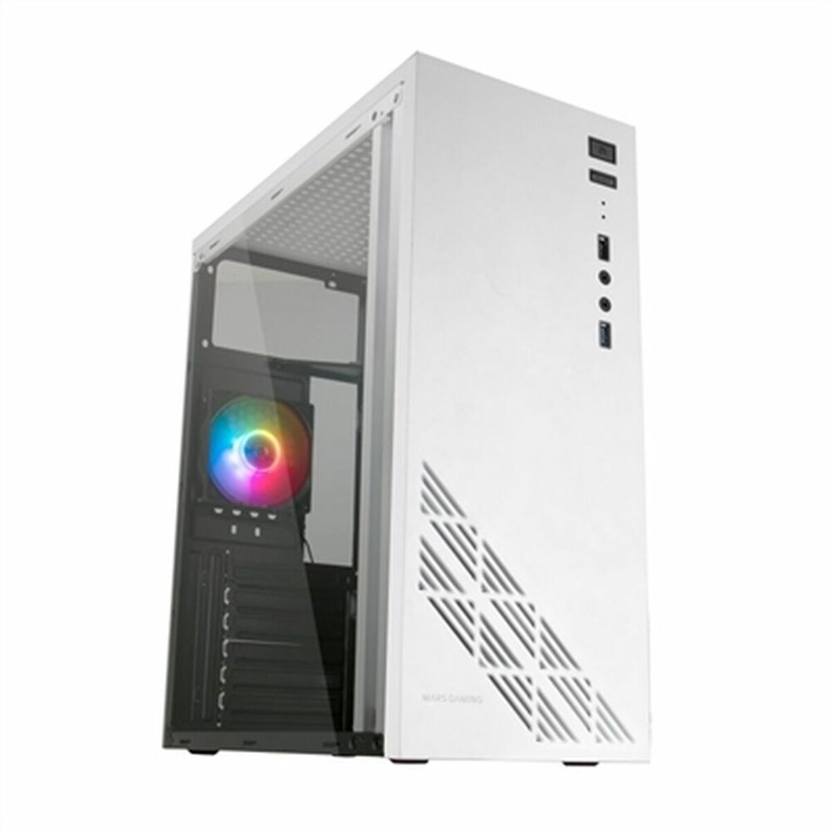 Case computer desktop ATX Mars Gaming MC100W ATX LED RGB Bianco 2 S0232859_0