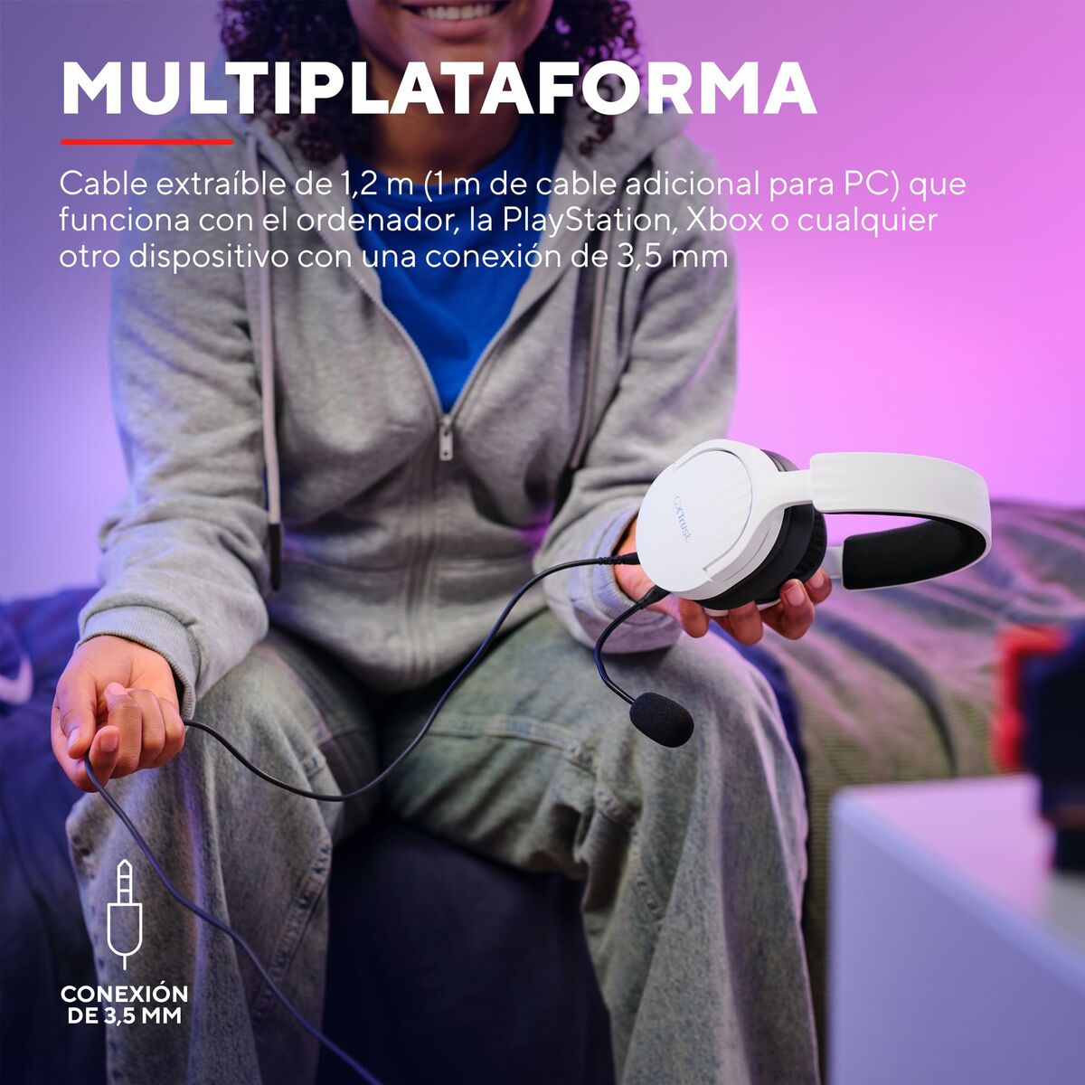 Auricolari con Microfono Trust 25210 Nero/Bianco 5 S7611573_3