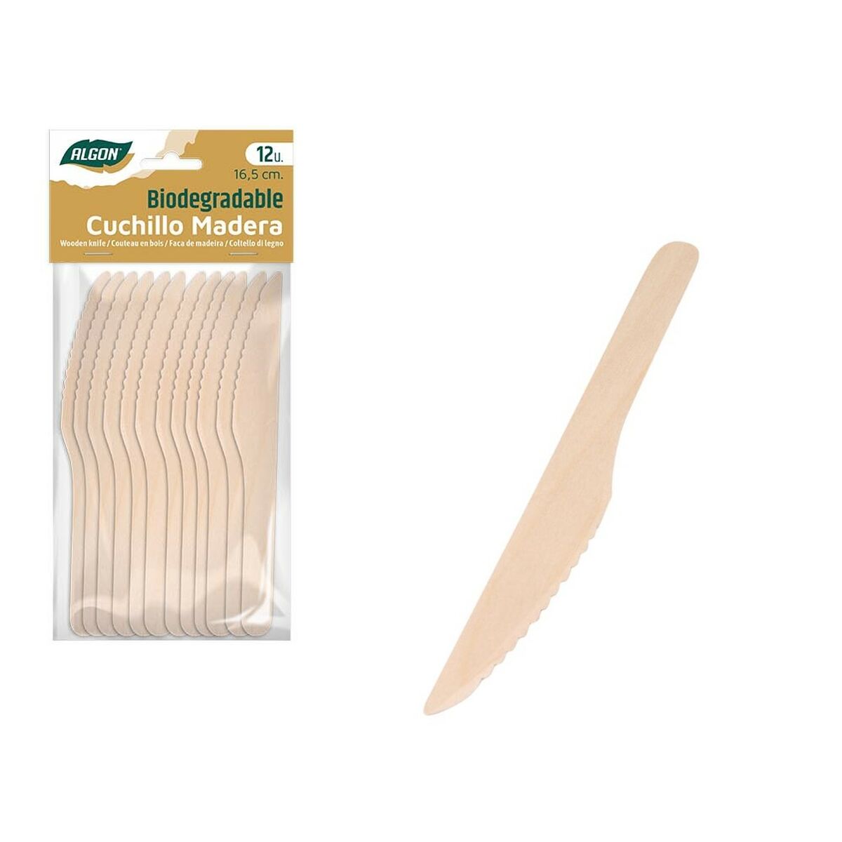 Set di Coltelli Algon Legno 12 Pezzi 16,5 cm (24 Unità) 3 S2233718_1
