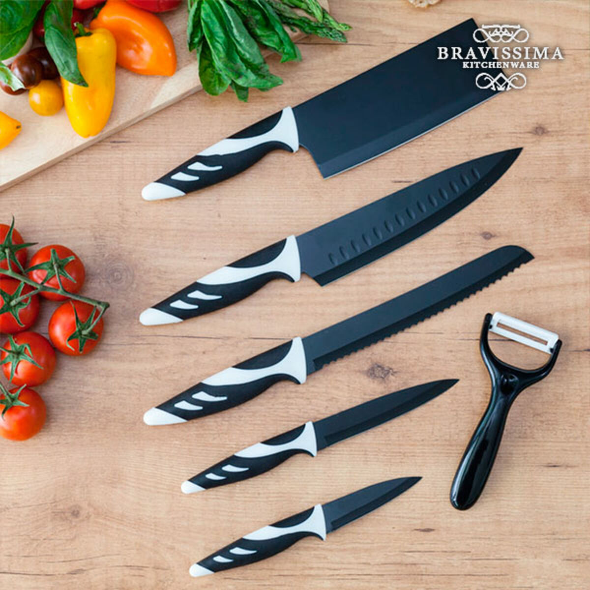 Coltello da tavola Bravissima Kitchen Cuchillos Swiss Chef 6 Piezas Acciaio inossidabile 4 V1700133_2