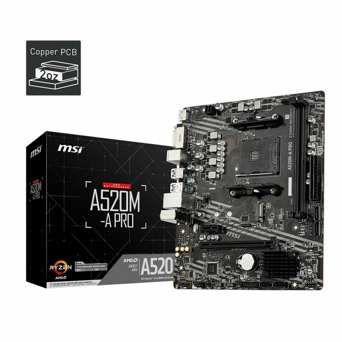 Scheda Madre MSI A520M-A PRO mATX AM4 AMD AM4 3 S7188135_1