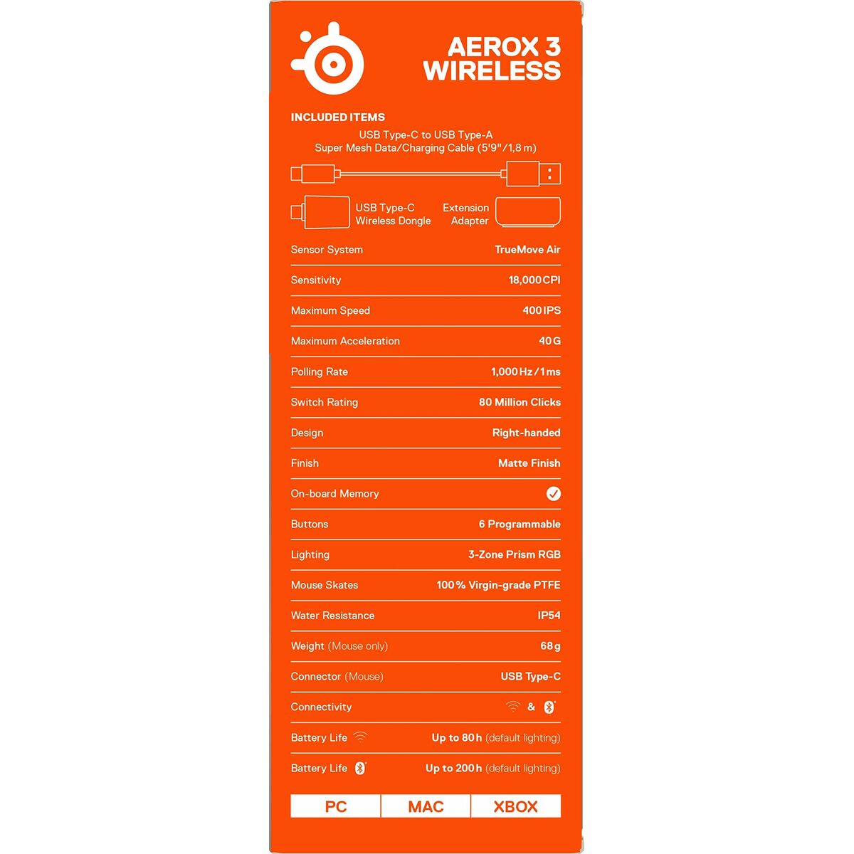 Mouse Gaming SteelSeries Aerox 3 Wireless 10 M0316241_8