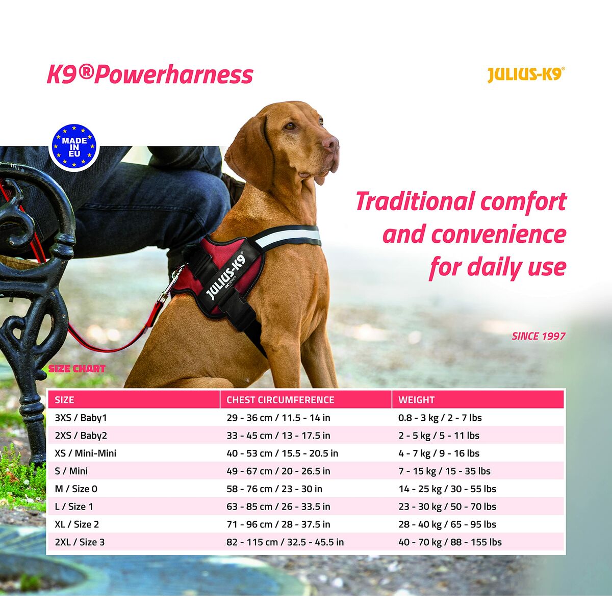 Imbracatura per Cani Julius K9 Power Rosso L/XL 2 5 M0604041_3
