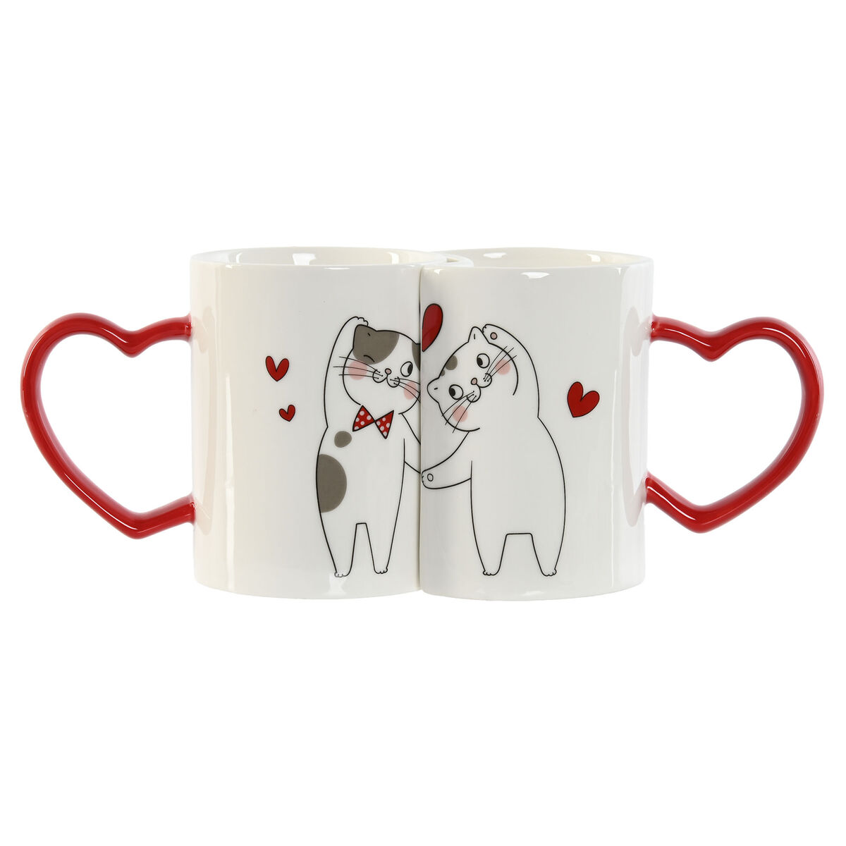 Set di 2 Tazze Mug Home ESPRIT Love Bianco Rosso Gatti 5 S3059294_3
