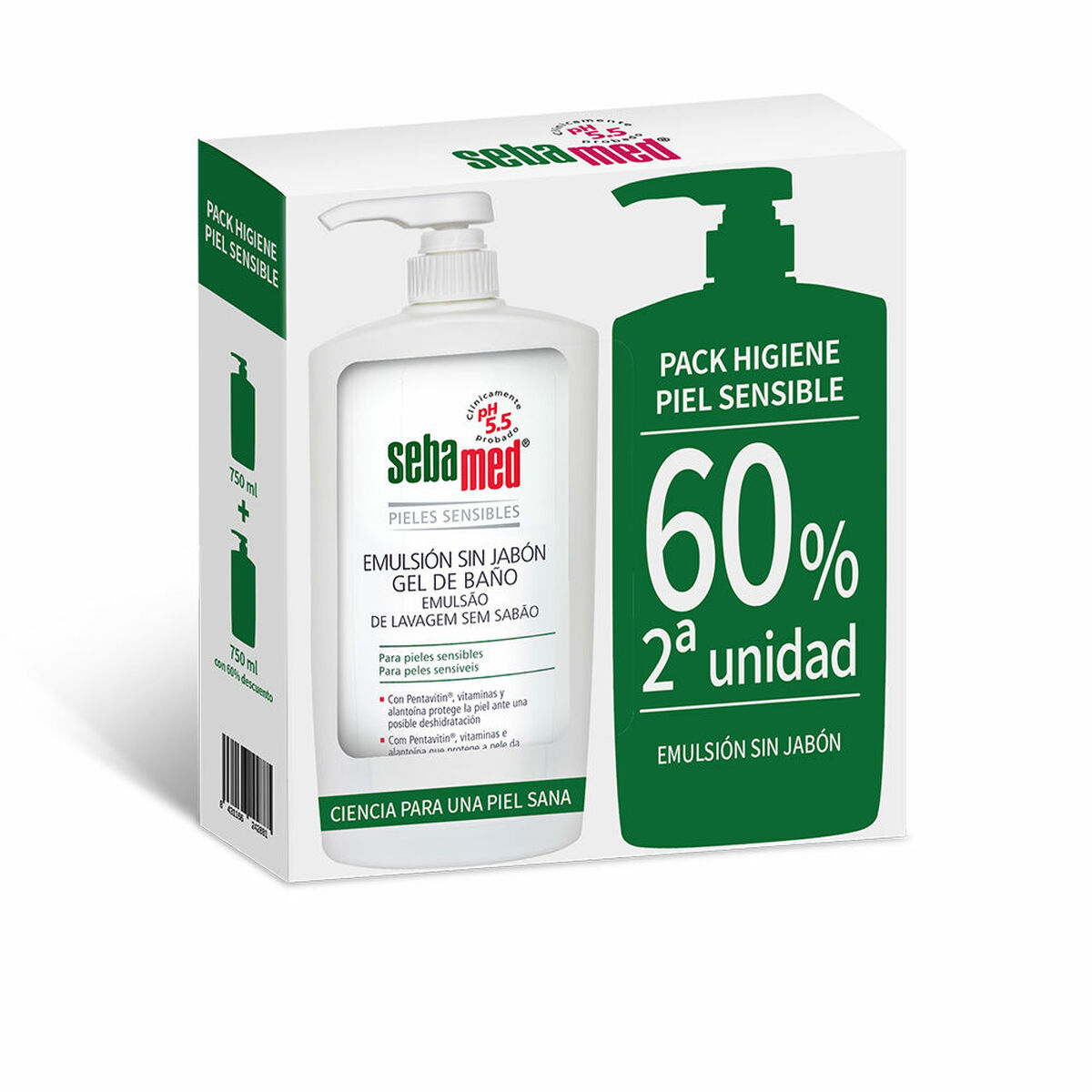 Gel Doccia Senza Sapone Sebamed Pelle sensibile 2 Unità 2 S05103702_0
