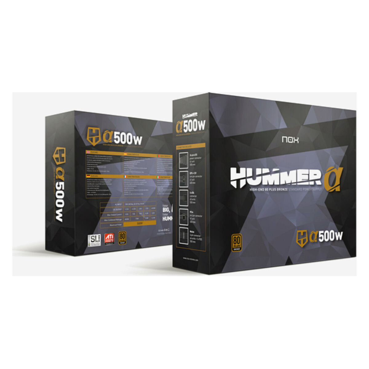 Fonte di Alimentazione Nox-Xtreme Hummer Alpha 500 W ATX 80 Plus Bronze RoHS CE 11 S0228001_9