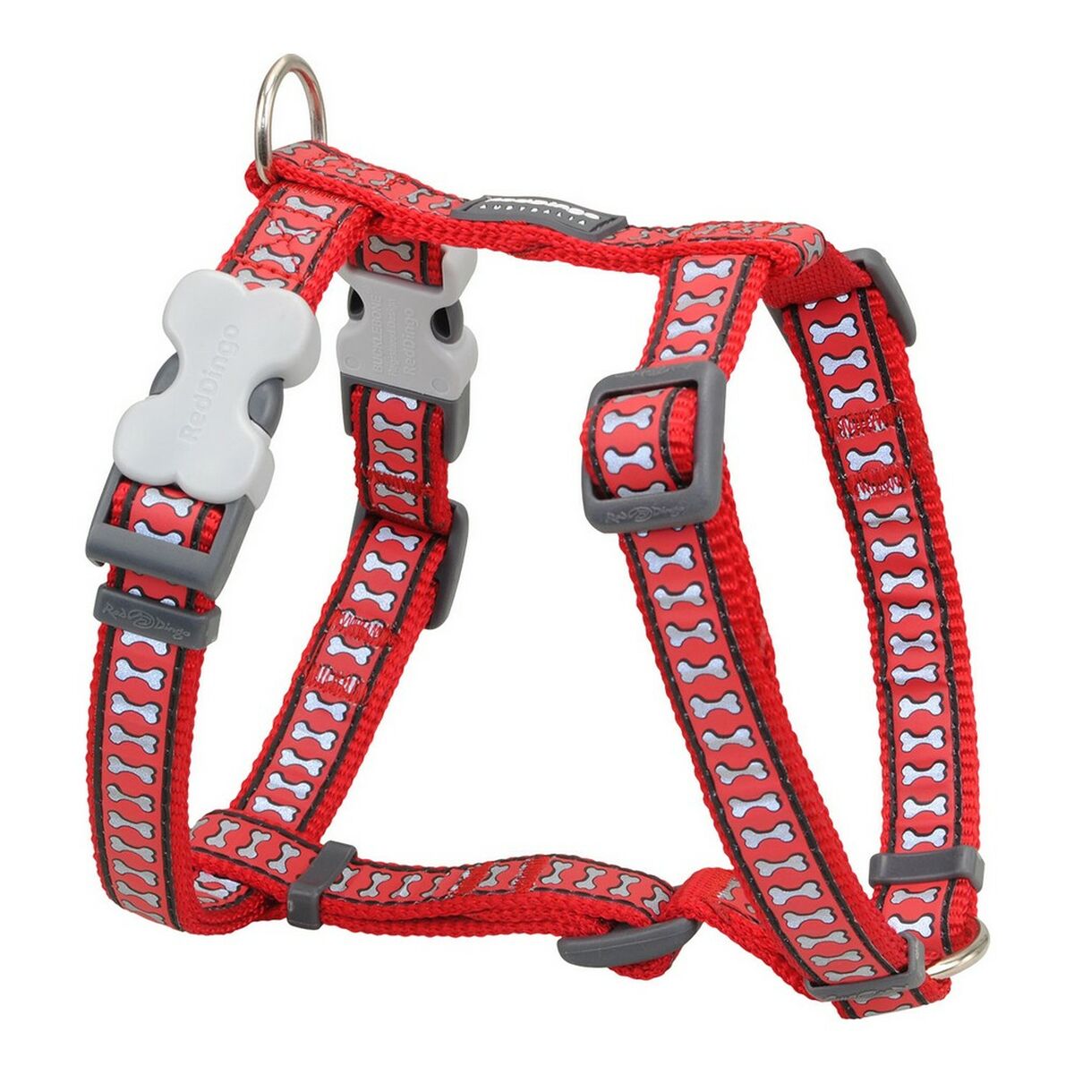 Imbracatura per Cani Red Dingo Rosso Osso Riflettente 30-48 cm 2 S6100149_0