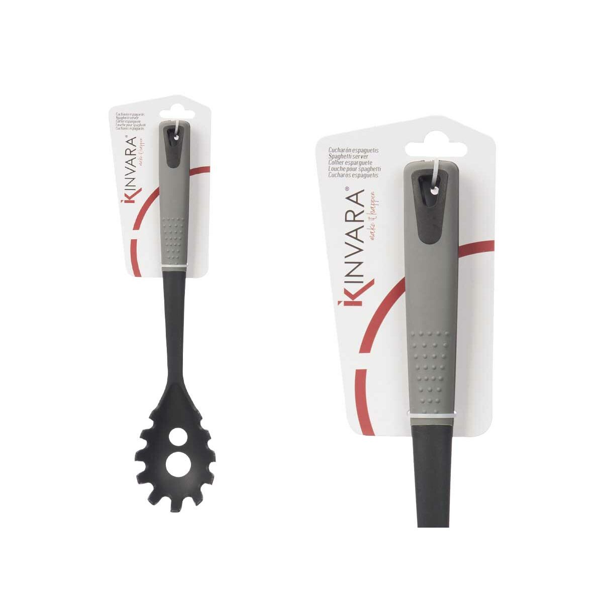Cucchiaio per Servire la Pasta Kinvara Nero Grigio TPR PBT 7 x 34 x 4 cm (12 Unità) 3 S3633312_1