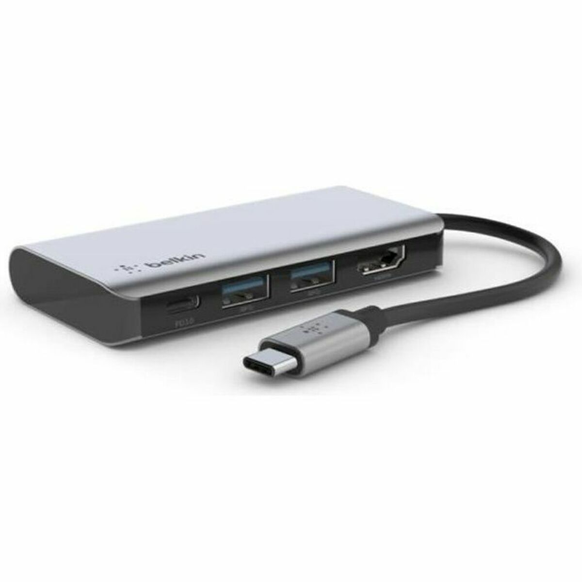 Hub USB 4 Porte Belkin AVC006btSGY Grigio Nero Argentato Alluminio 3 S7730740_1