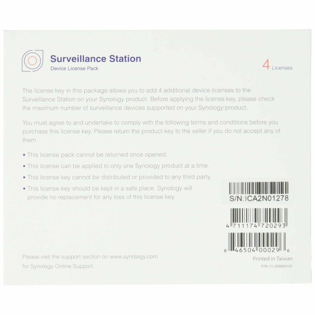 Cavo HDMI Synology 4 cam Lic Pack Nero 5 S0228642_3