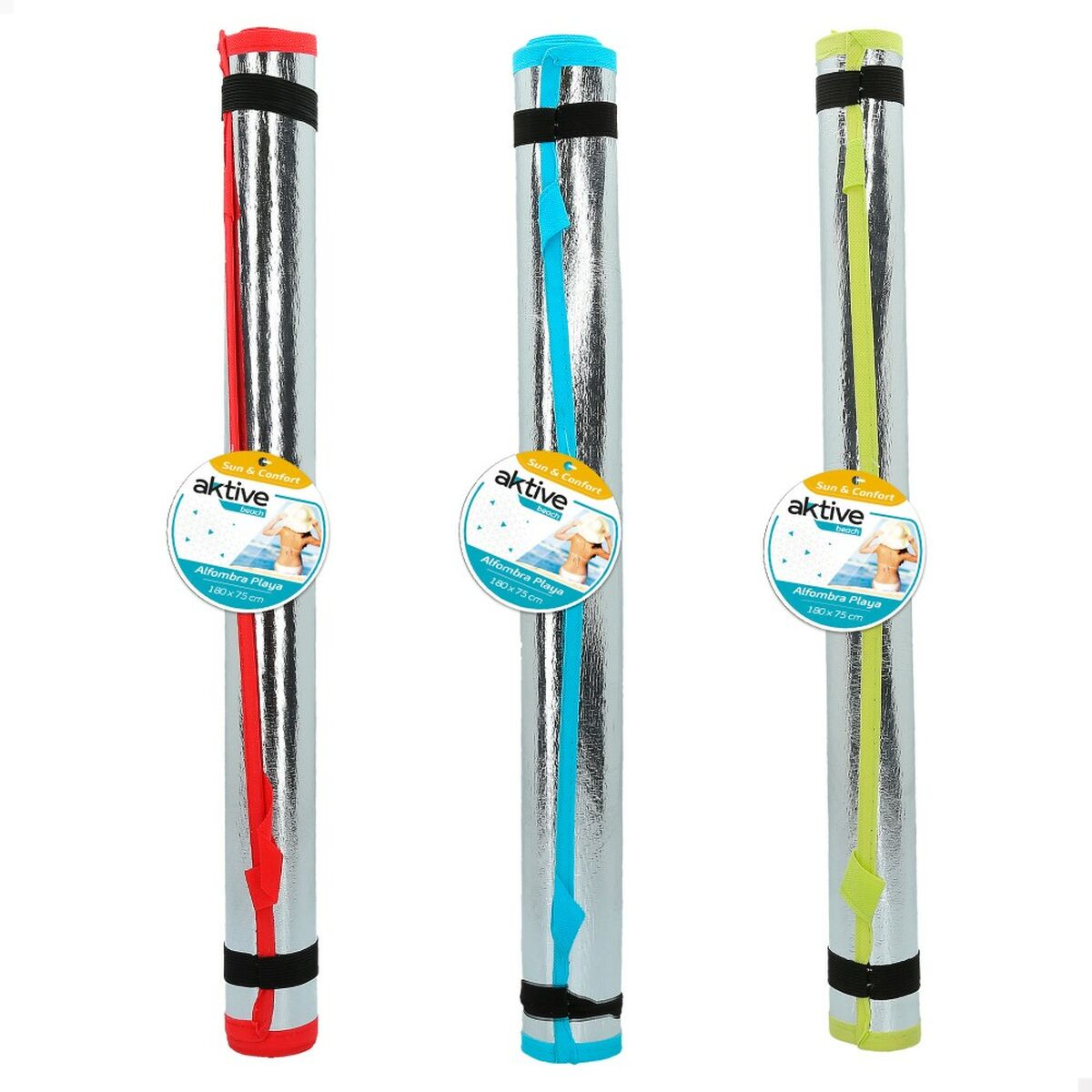 Tappetino da spiaggia Aktive PVC 180 x 0,5 x 75 cm (12 Unità) 6 S8902912_4