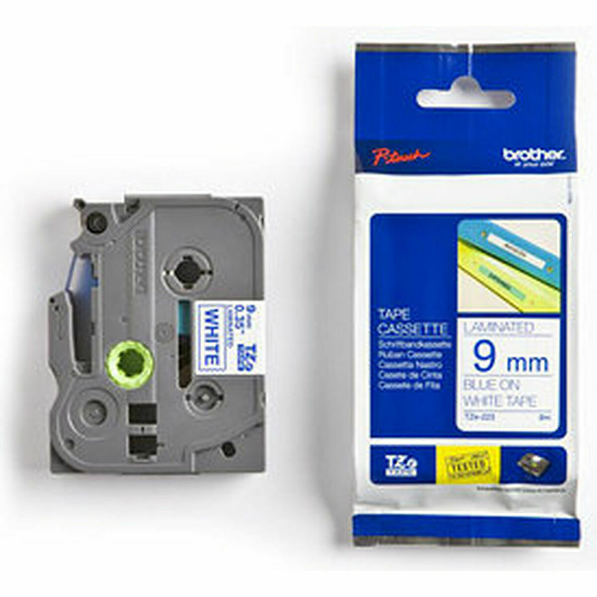 Nastro Laminato per Etichettatrici Brother TZE223 9 mm Albastru / Alb 2 S8402423_0