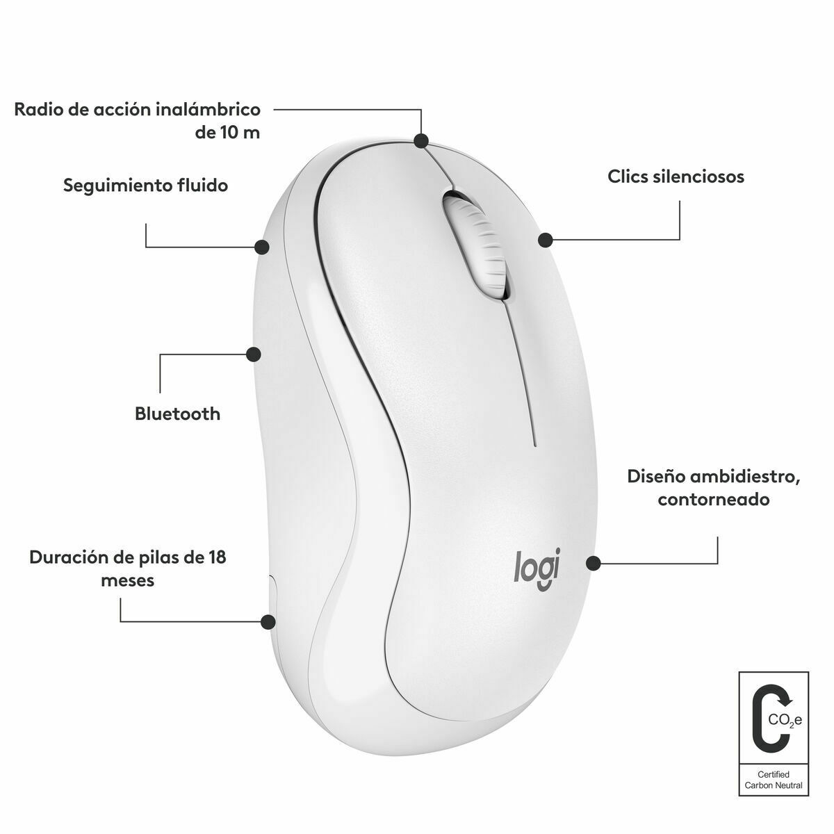 Mouse Logitech M240 Bianco 4 S77211456_2